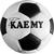 Bola Futebol Society Retro em Couro Legítimo Kaemy Adulto Costurada 440g Branco, Preto