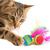 Bolinha com Penas Brinquedo Interativo para Gatos com Pena Colorida Antiestrese Macio Atóxico Colorido
