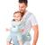 Bolsa Canguru Carregador de Bebês Ergonômico 12 posições Premium 3 Em 1  Azul Claro
