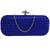 Bolsa De Festa Clutch Cetim Trançada Modelo Comprido Luxo Azul