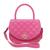 Bolsa Feminina Bag Pequena transversal Bordada Com Alça de Mão Pink
