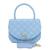 Bolsa Feminina Bag Pequena transversal Bordada Com Alça de Mão Azul