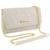 Bolsa Feminina Clutch Carteira Alça com Corrente e Divisória Off white