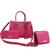 Bolsa Feminina Kit 2 Transversal + de Mão + Carteira Casual Rosa, Pink