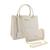 Bolsa Feminina Transversal Grande Moda + Bolsa Carteira Kit Off white