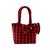 Bolsa Infantil Menina Puffer Xadrez Com Laço Alça De Mão Xadrez vermelho