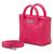 Bolsa Mini Bag Feminina Tendencia Delicada Blogueira Alça Fixa e Transversal Removivel Forrada Rosa