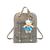 Bolsa Mochila Feminina Com Chaveiro Urso Couro Casual BL1201 Cinza