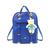 Bolsa Mochila Feminina Couro Com Chaveiro Urso Casual Azul escuro