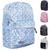 Bolsa Mochila Feminina Masculina Escolar Mochila Básica Casual Convoy Flores/Azul Marinho