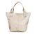 Bolsa Sacola Casual Feminina Couro Lisa Fechamento Botão Imã Off white