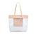 Bolsa Sacola de Praia Transparente Impermeável Feminina Bolso Interno e Ziper Nude