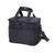 Bolsa térmica de nylon 14 litros com bolso frontal e bolsos laterais em malha.  Preto