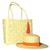 Bolsa Tote Bahamas Pingente + Chapéu Feminino Praia Kit 2 Bege, Laranja