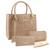 Bolsa Tote Feminina + Bolsa Flap Moda + Carteira Casual Kit Nude