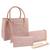 Bolsa Tote Feminina + Bolsa Flap Moda + Carteira Casual Kit Rosa