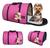Bolsa Transporte Pet Luxo Cães E Gatos Avião Preto rf04-2 Rosa Pink