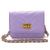 Bolsas Feminina Mini Bag Transversal Alça Corrente Preta Roxo