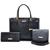 Bolsas Femininas Kit 3 Peças Bolsa Lorena Grande Baú e Carteira Preto