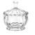 Bomboniere de Vidro 255 ML Para Balas Porta Joias Potiche Cristal Com Tampa Carrossel 10cm Útil Bazar Cristal