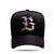 Boné BLCK Brasil Aba Curva Snapback Logo Verniz Number One Preto gold