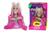 Boneca Barbie Busto Extra Styling Head Fala 12 Frases C/ Esmalte e Acessórios Licenciado - Pupee Bri Rosa