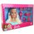 Boneca Barbie Busto Pentear Cabelos Pupee 1255 Azul e rosa