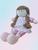Boneca de pano artesanal pelúcia 44cm brinquedo decoração Poa rosa