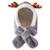 Bonito veado elk antlers crianças chapéu cachecol de uma peça inverno quente macio pelúcia proteger pescoço orelha chapéu do bebê criança gorro à prov Dark gray