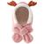 Bonito veado elk antlers crianças chapéu cachecol de uma peça inverno quente macio pelúcia proteger pescoço orelha chapéu do bebê criança gorro à prov Rosa
