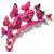 Borboletas 3D Ímã Geladeira Decoração Fashion Adesivo Parede Rosa-Escuro