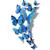 Borboletas Decorativas 24 Enfeites 3D Decoração Kit Casa Jardim Festa Azul