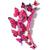 Borboletas Decorativas 24 Enfeites 3D Decoração Kit Casa Jardim Festa Rosa Escuro