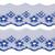 Bordado Luli 5005 Bicolor 5cm 13,70M Branco / Azul Royal