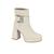 Bota Beira Rio Feminino Ziper Sem Cadarço Fívela 9080 102 Branco, Off