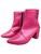 Bota Bico Fino Salto Alto Cano Curto Com Zíper Ref. 20/125 Rosa shock