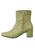 Bota Bico quadrado feminina salto confort fashion zíper lateral detalhe cravinhos - Tamanho 35 Verde militar