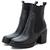 Bota Botina Cano Curto Feminino Elásticos Laterais Salto Grosso Leve Moda Casual Mulher Elegante Preto