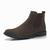 Bota Botina Chelsea Hfast Shoes de Couro com Elasticos Laterais e Salto Quadrado Marrom