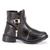 Bota Botina Feminina Cano Curto Preta e Cafe ref707 Preto