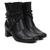 Bota Cano Curto Comfortflex Salto Grosso Tiras Tressê Feminina Preto