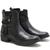 Bota Cano Curto Free Jump Feminina Zíper e Franjas Casual Preto