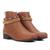 Bota Cano Curto Look Fashion Multi Metais Feminina Caramelo