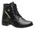 Bota Cano Curto Salto Baixo Feminina Coturno Top Preto