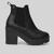 Bota Chelsea Cano Curto Via Uno Flatform Tratorada Feminina Preto