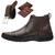 Bota Chelsea Masculina Coturno Couro Natural Casual Com Carteira e Cinto Marrom