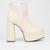 Bota Chelsea Vizzano Salto Alto Meia Pata Feminina Off white