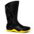 Bota chuva impermeável moto motociclista motoboy motoqueiro motosafe cano preto solado amarela c/forro Amarelo