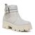 Bota Coturno Autem Originals de Couro Tratorada com Elastico Lateral e Fivelas Off white