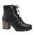 Bota coturno Dakota couro feminina G4562 Harlyn preto, Coniglio preto